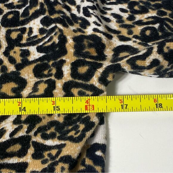 Boston Proper Animal Print Floral Jewled Button Front Cardigan Women's Size M - Picture 4 of 16